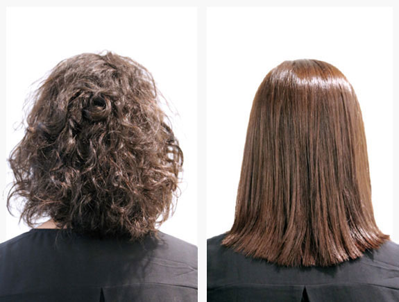 Straightening - Haare glätten vorher und nachher